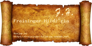Freisinger Hilária névjegykártya